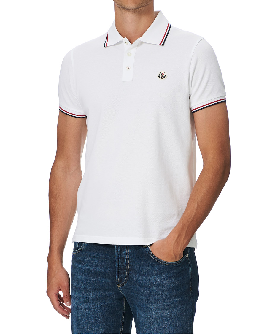 Men | Polo Shirts | Moncler | Logo Tipped Polo White