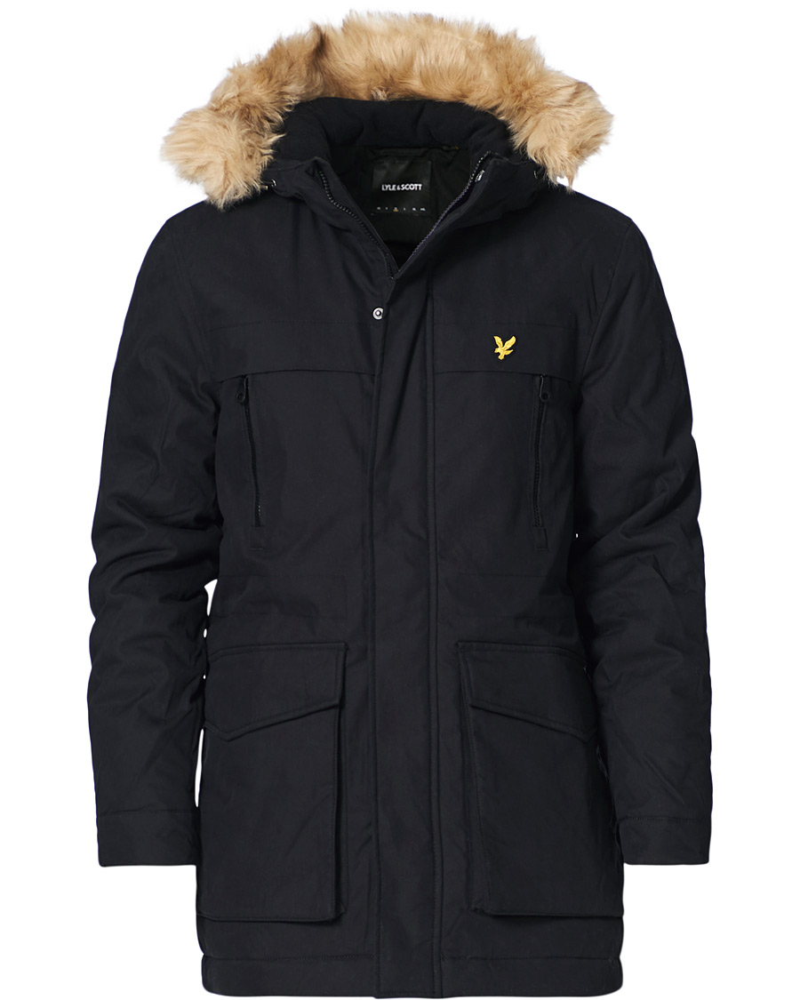 Men | Coats & Jackets | Lyle & Scott | Winter Weight Micro Fleece Parka Black