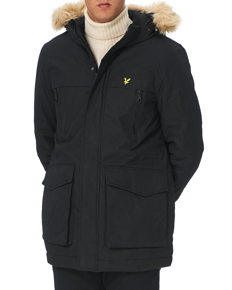 Men | Coats & Jackets | Lyle & Scott | Winter Weight Micro Fleece Parka Black