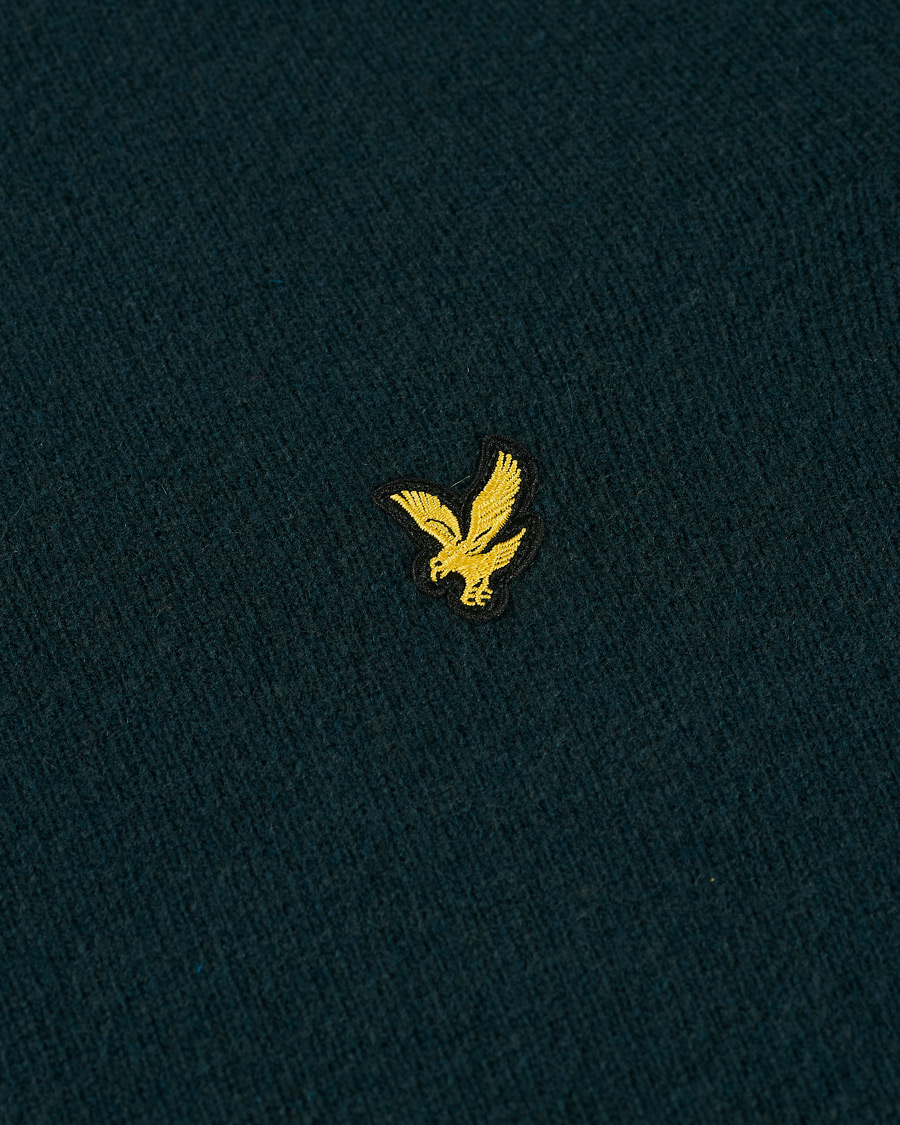 Men | Sweaters & Knitwear | Lyle & Scott | Lambswool Crew Neck Pullover Dark Green Marl