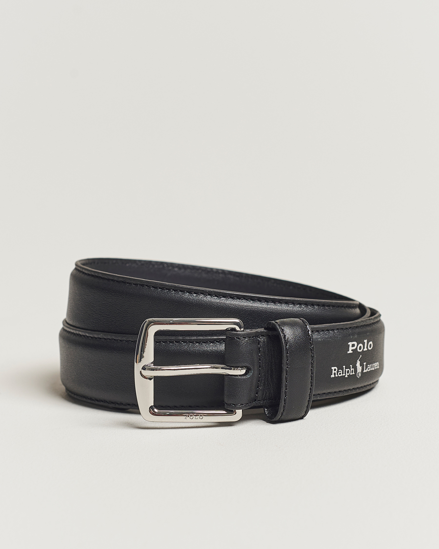 Men | Belts | Polo Ralph Lauren | Smooth Leather Belt Black