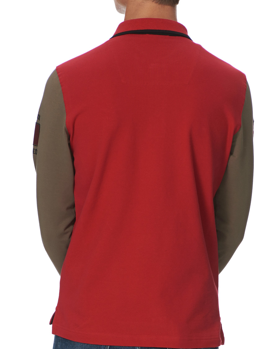 Men | Sweaters & Knitwear | Aeronautica Militare | Long Sleve Logo Polo Military/Black/Red