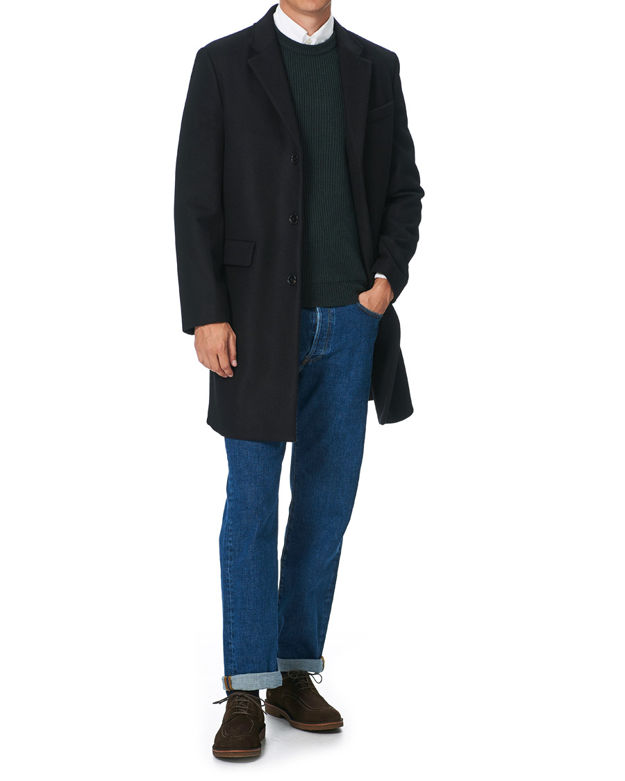 Men | Coats & Jackets | Filippa K | Rhine Recycled Melton Wool Coat Black
