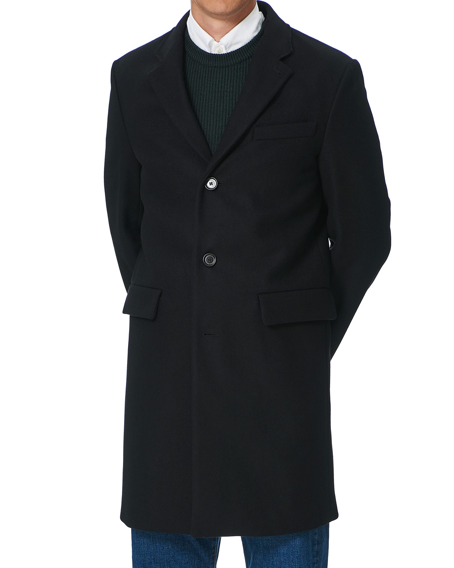 Men | Coats & Jackets | Filippa K | Rhine Recycled Melton Wool Coat Black