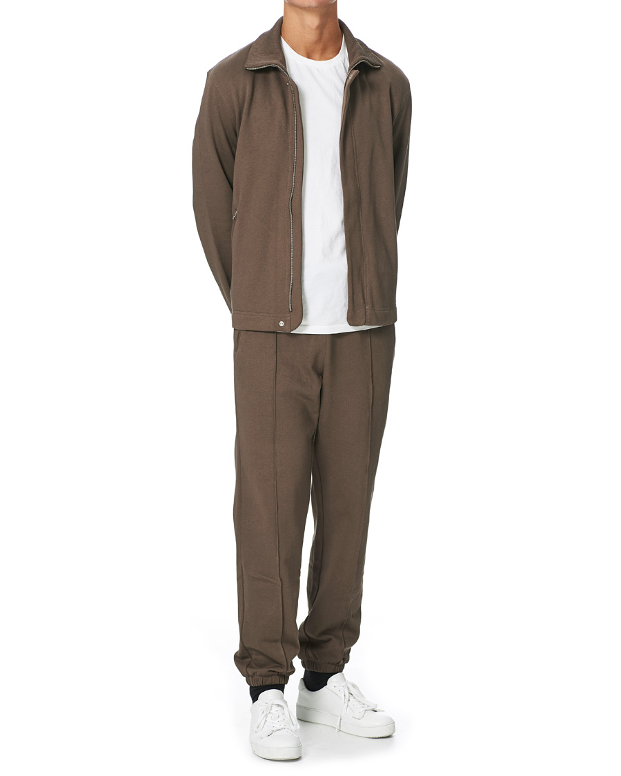 Men | Trousers | Filippa K | Organic Cotton Jersey Track Pants Dark Taupe