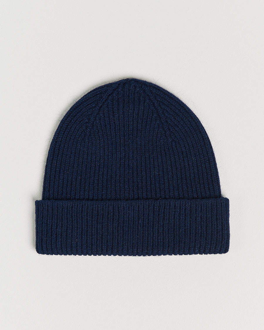 Men | Beanies | Le Bonnet | Lambswool/Caregora Beanie Midnight