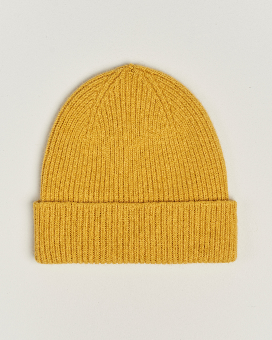Men | Beanies | Le Bonnet | Lambswool/Caregora Beanie Mustard