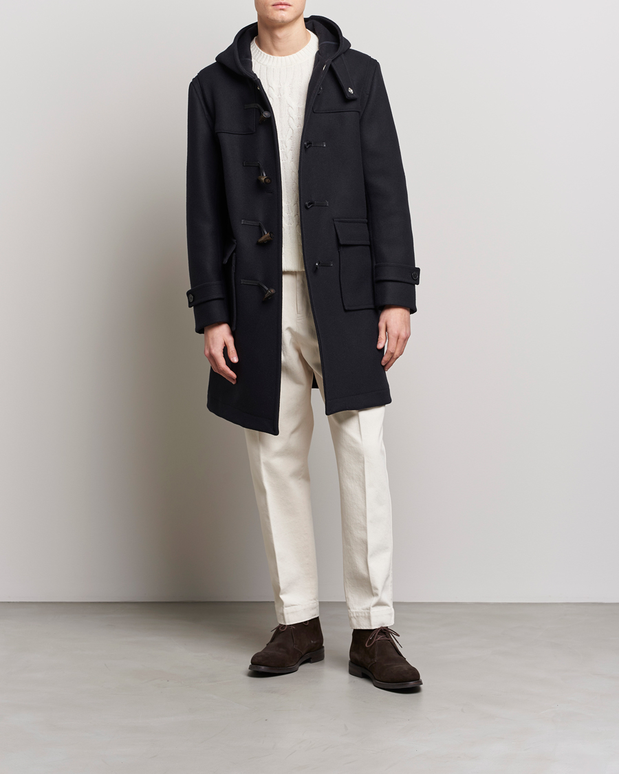Men | Coats & Jackets | Mackintosh | Weir Wool Hooded Duffle Navy