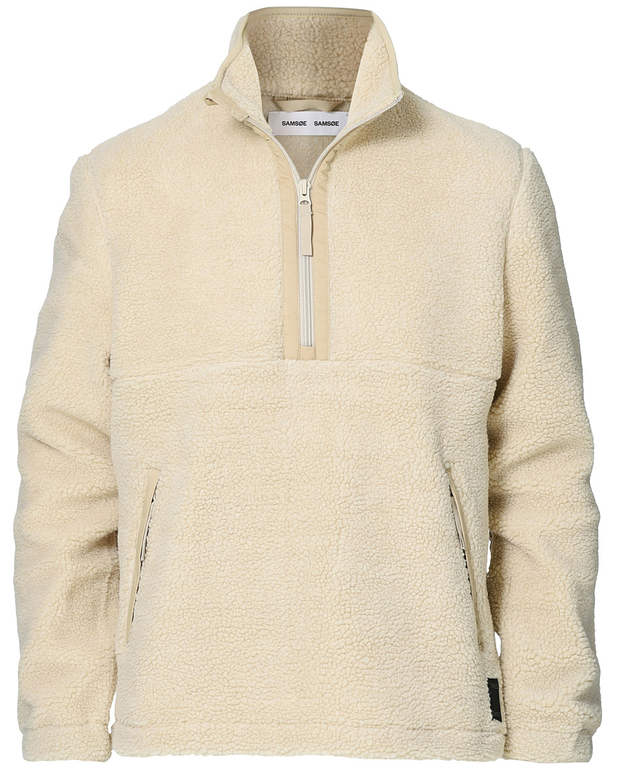 Men | Sweaters & Knitwear | Samsøe Samsøe | Samsøe & Samsøe Timo Fleece Half Zip Brown Rice