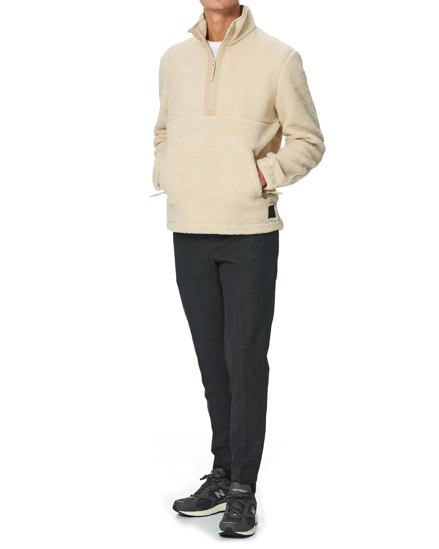 Men | Sweaters & Knitwear | Samsøe Samsøe | Samsøe & Samsøe Timo Fleece Half Zip Brown Rice