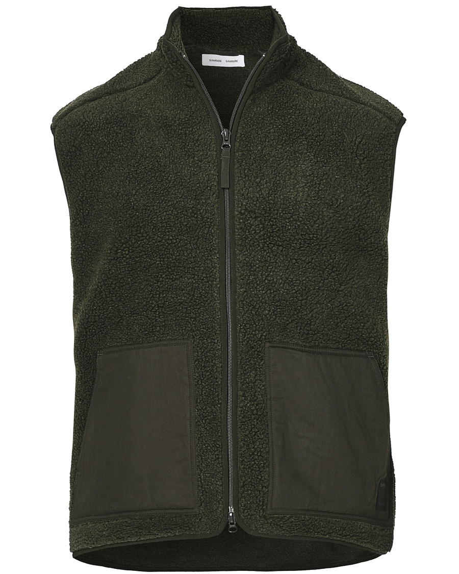 Men | Sweaters & Knitwear | Samsøe Samsøe | Samsøe & Samsøe Tim Fleece Vest Deep Depths