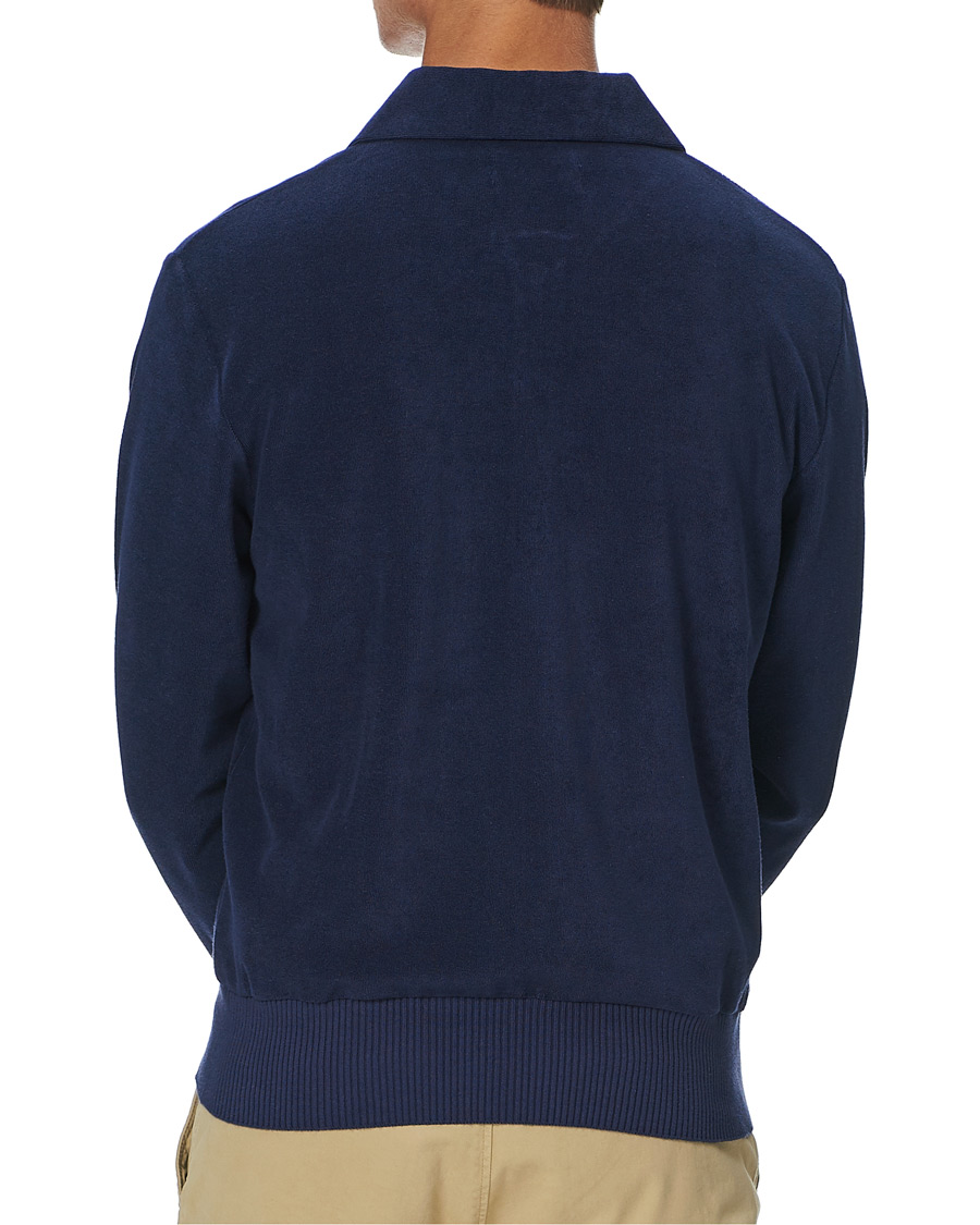 Men | Sweaters & Knitwear | Fred Perry | Reissues Towelling Jacket Carbon Blue