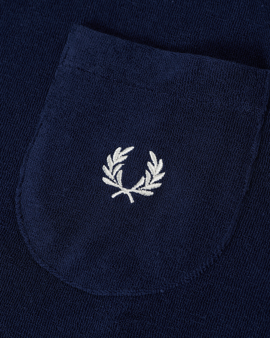 Men | Sweaters & Knitwear | Fred Perry | Reissues Towelling Jacket Carbon Blue