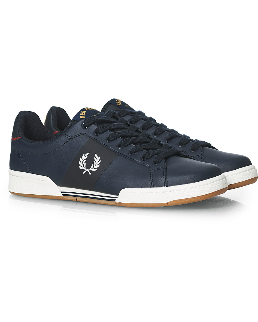 Men | Fred Perry Bonded Leather Sneakers Navy | Fred Perry | Bonded Leather Sneakers Navy