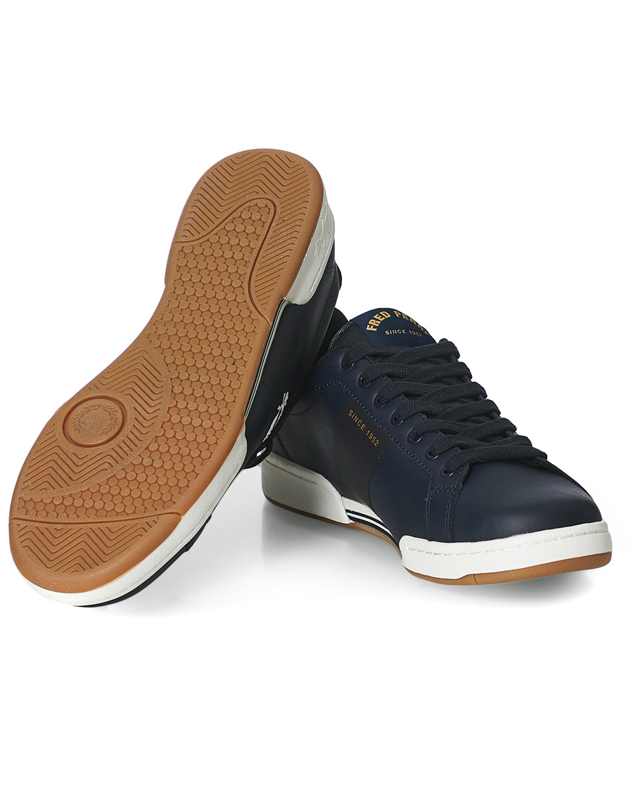 Men | Fred Perry Bonded Leather Sneakers Navy | Fred Perry | Bonded Leather Sneakers Navy