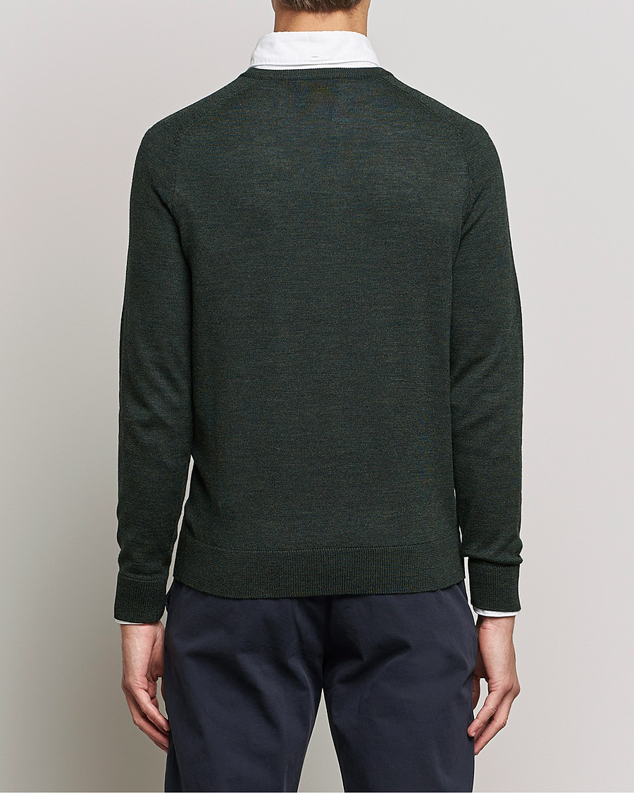 Men | Sweaters & Knitwear | Morris | Merino O-neck Olive Melange