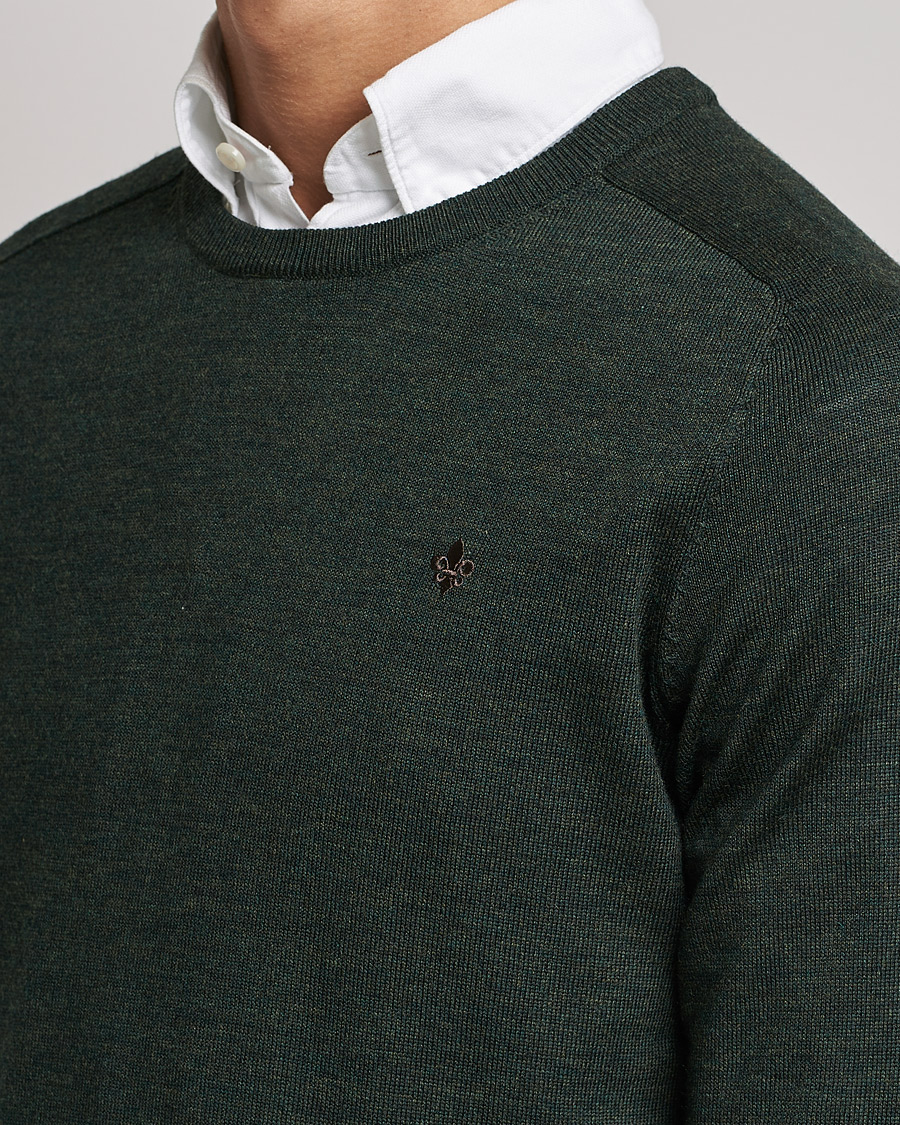 Men | Sweaters & Knitwear | Morris | Merino O-neck Olive Melange