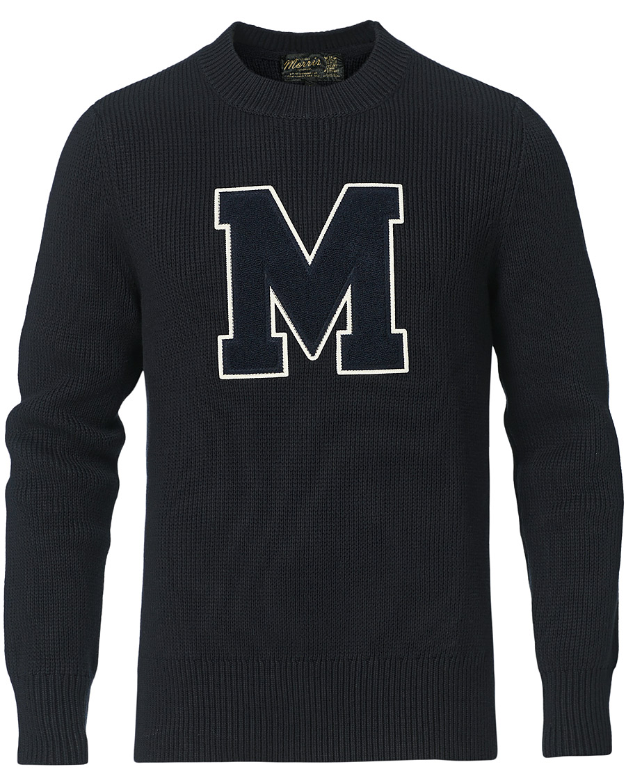 Men | Sweaters & Knitwear | Morris | Bradley Knitted Logo O-Neck Navy