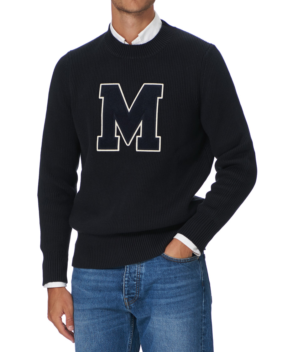 Men | Sweaters & Knitwear | Morris | Bradley Knitted Logo O-Neck Navy