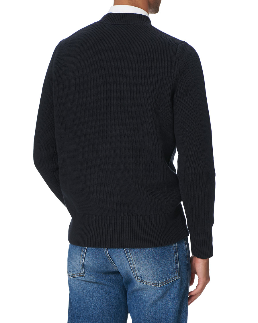 Men | Sweaters & Knitwear | Morris | Bradley Knitted Logo O-Neck Navy
