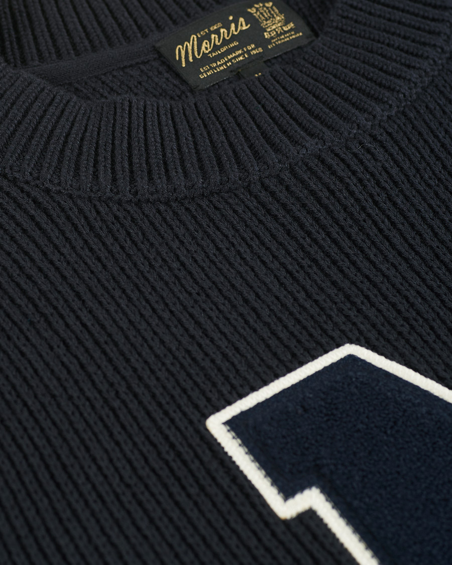 Men | Sweaters & Knitwear | Morris | Bradley Knitted Logo O-Neck Navy