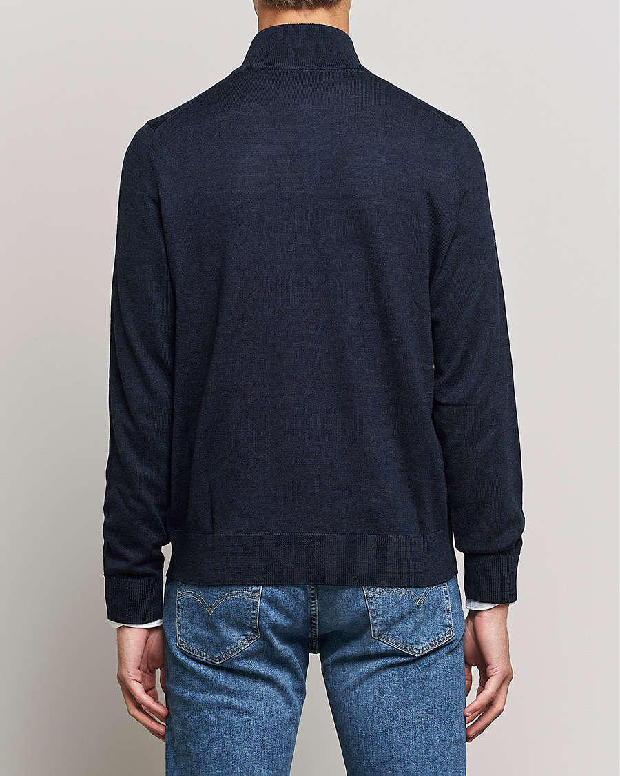 Men | Sweaters & Knitwear | Morris | Merino Zip Cardigan Navy