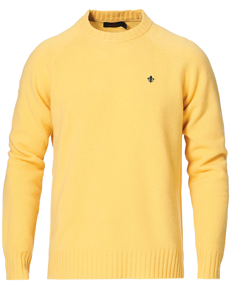 Men | Sweaters & Knitwear | Morris | Lambswool Knitted Crew Neck Yellow