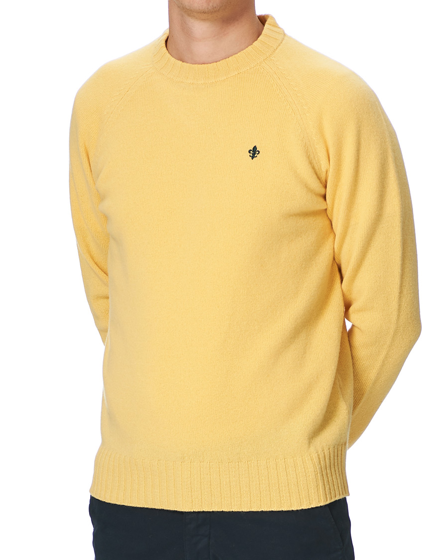 Men | Sweaters & Knitwear | Morris | Lambswool Knitted Crew Neck Yellow