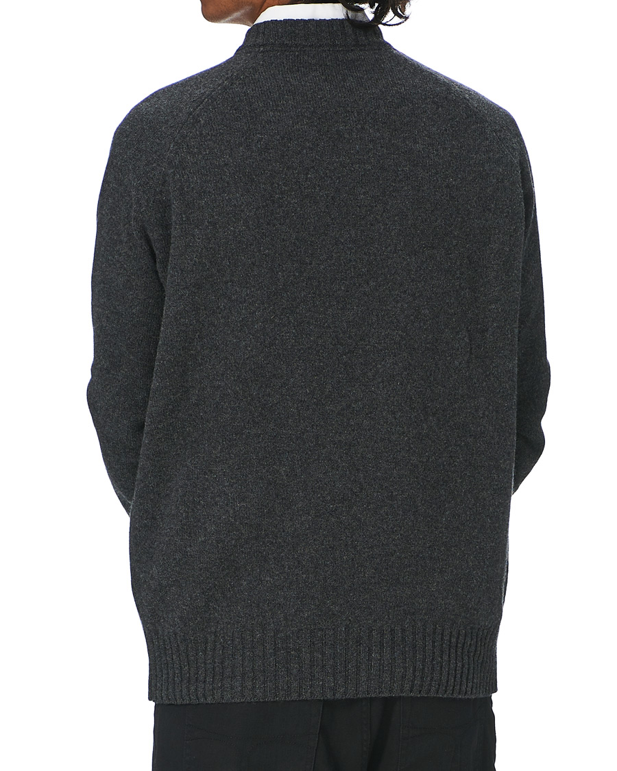 Men | Sweaters & Knitwear | Morris | Lambswool Knitted Crew Neck Dark Grey