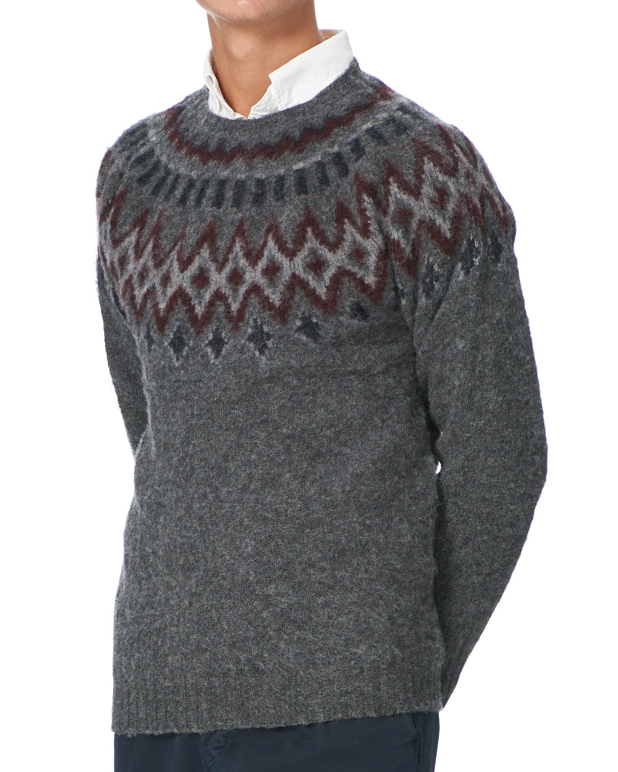 Men | Sweaters & Knitwear | Howlin' | Brushed Wool Fair Isle Crew Sweater Oxford