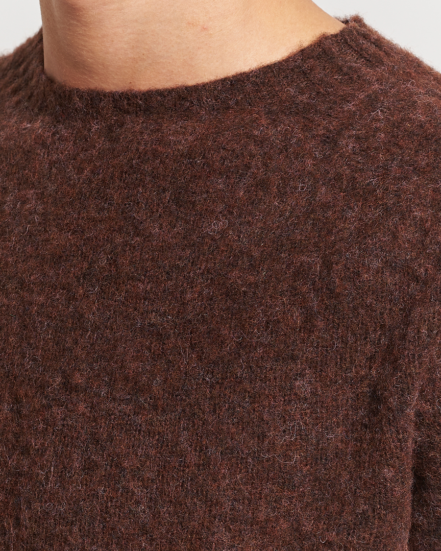 Men | Sweaters & Knitwear | Howlin' | Brushed Wool Sweater Brownish