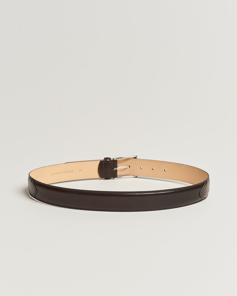 Men | Belts | Crockett & Jones | Belt 3.2 cm Dark Brown Cordovan