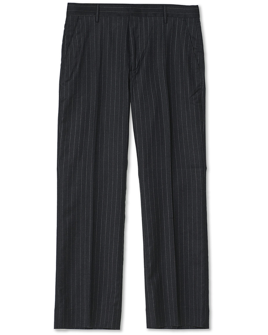 Men | Trousers | Sunflower | Mac Pinstripe Wool Trousers Charcoal
