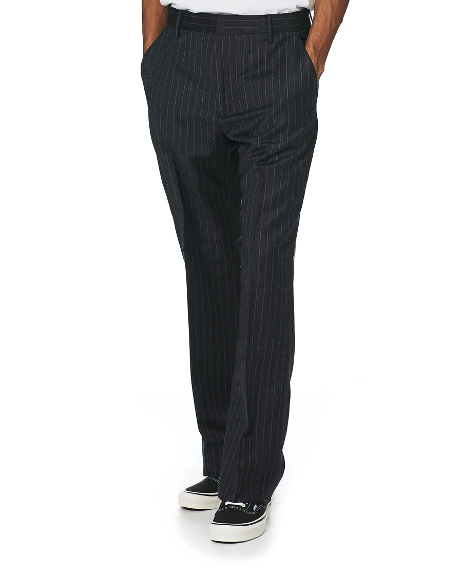 Men | Trousers | Sunflower | Mac Pinstripe Wool Trousers Charcoal