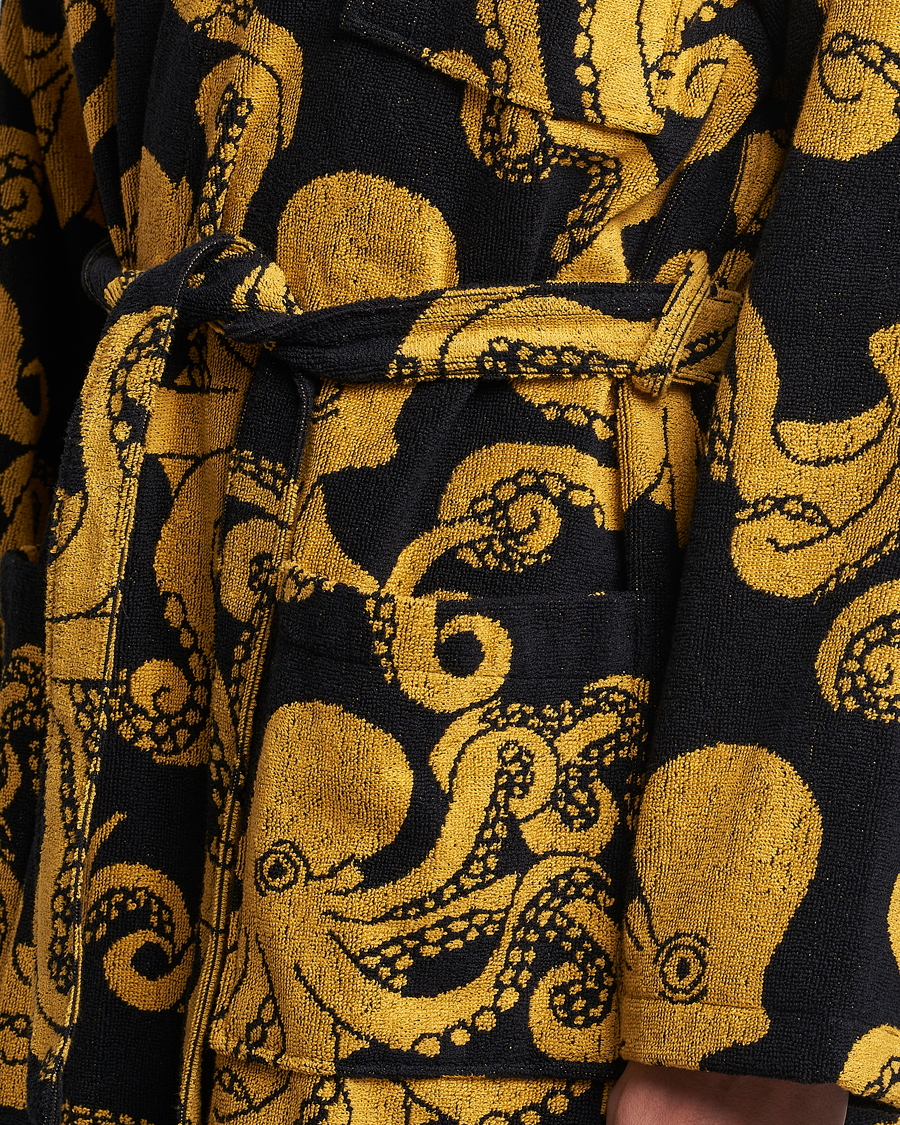 Men | Pyjamas & Robes | OAS | Terry Robe Black Octo