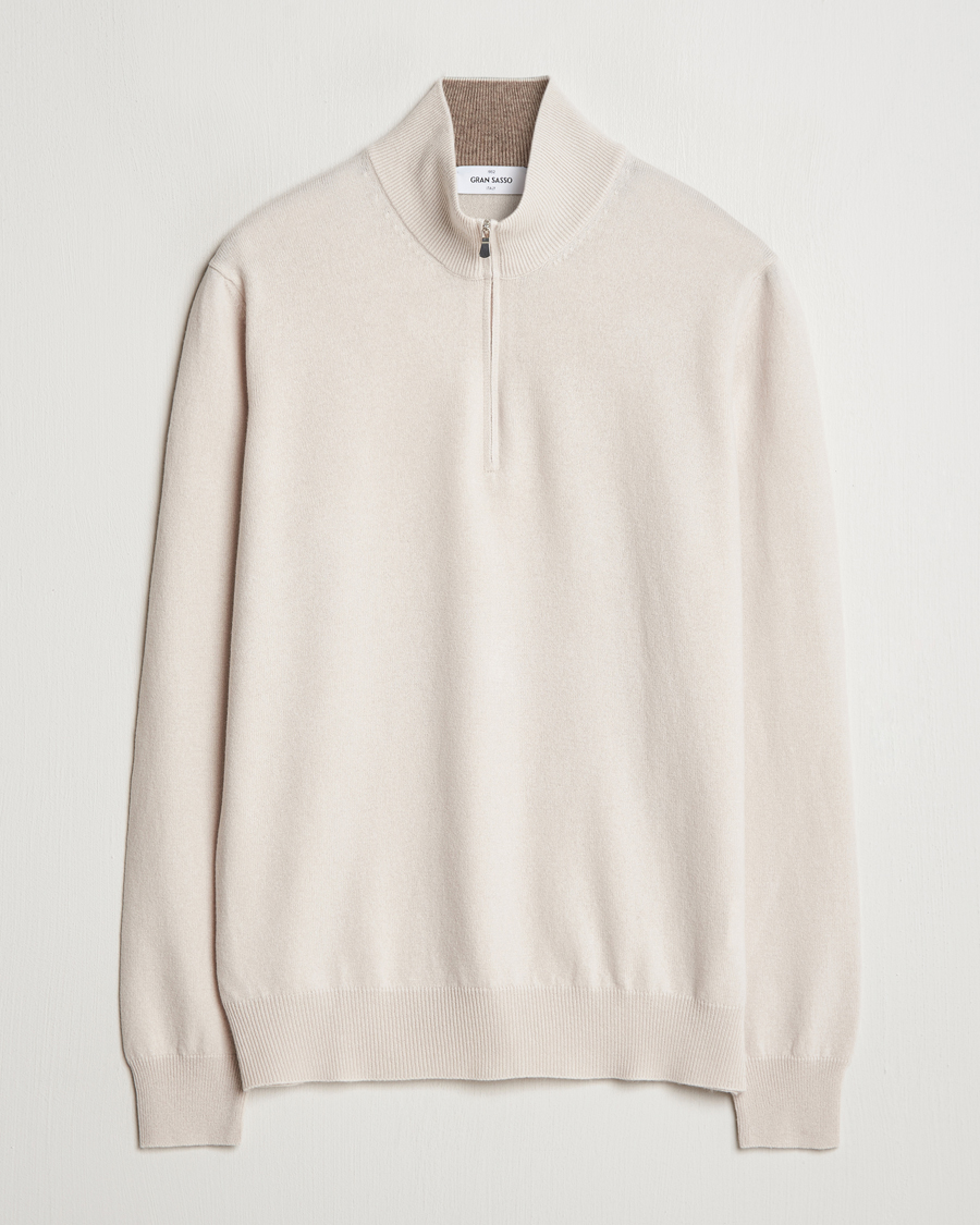 Men | Sweaters & Knitwear | Gran Sasso | Wool/Cashmere Half Zip Cream