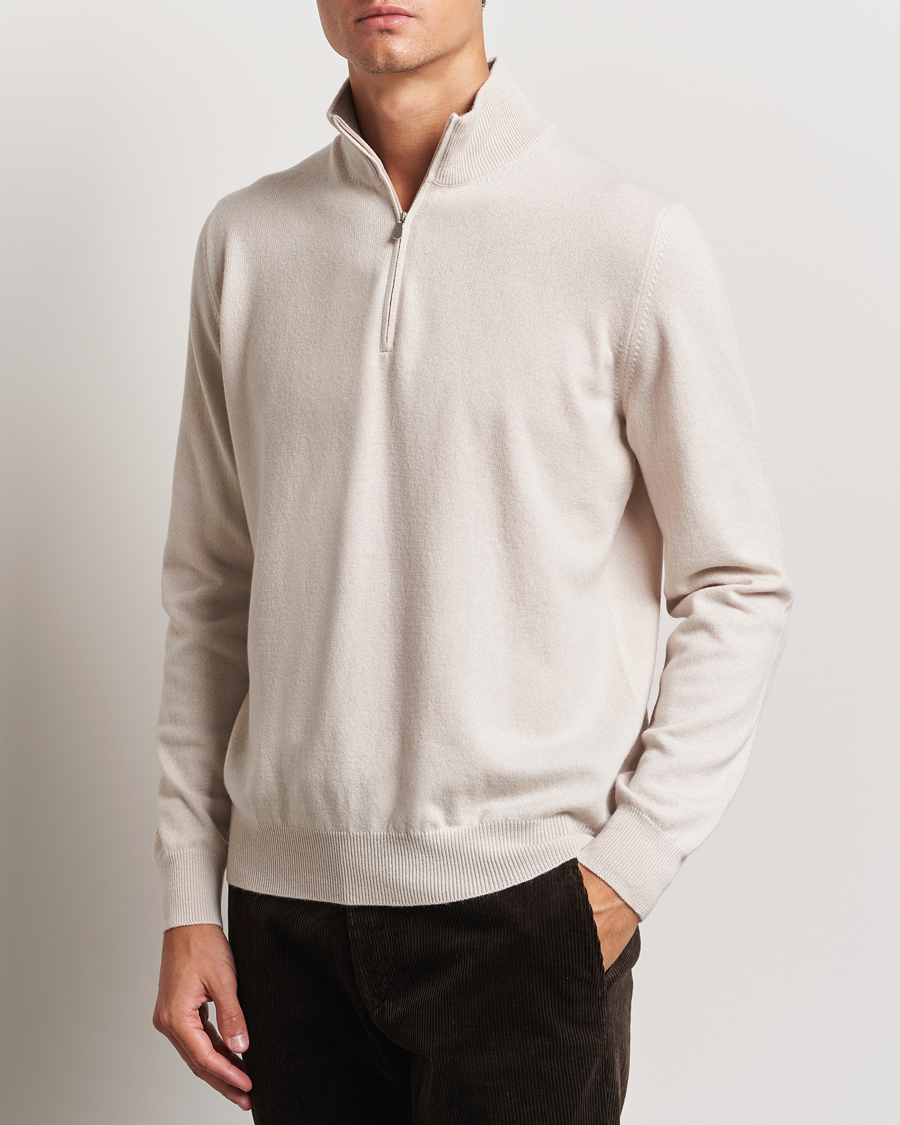 Men | Sweaters & Knitwear | Gran Sasso | Wool/Cashmere Half Zip Cream