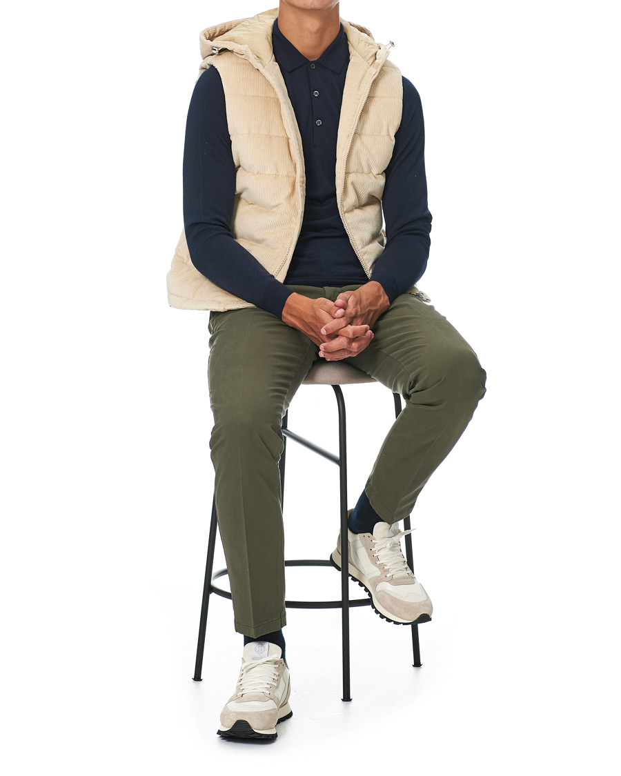 Men | Coats & Jackets | Stenströms | Padded Corduroy Hood Vest Creme