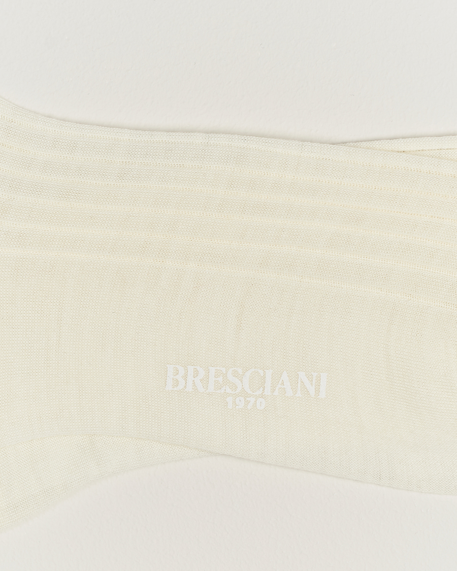 Men | Underwear & Socks | Bresciani | Wool/Nylon Ribbed Short Socks White
