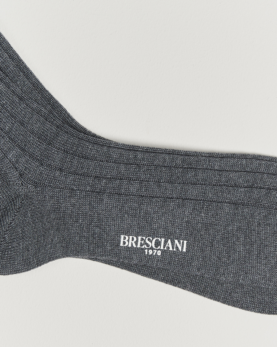 Men | Underwear & Socks | Bresciani | Wool/Nylon Heavy Ribbed Socks Grey