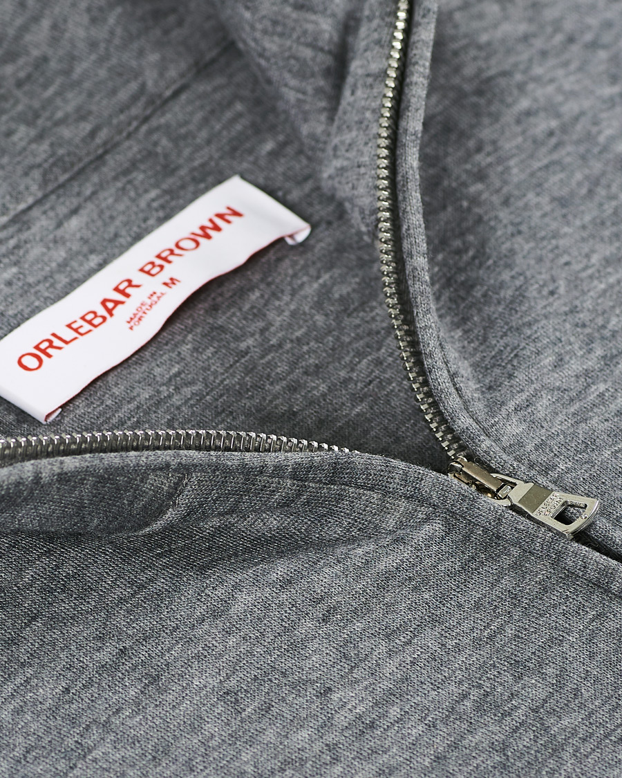 Men | Sweaters & Knitwear | Orlebar Brown | Neilson Double Face Merino Half Zip Storm Grey