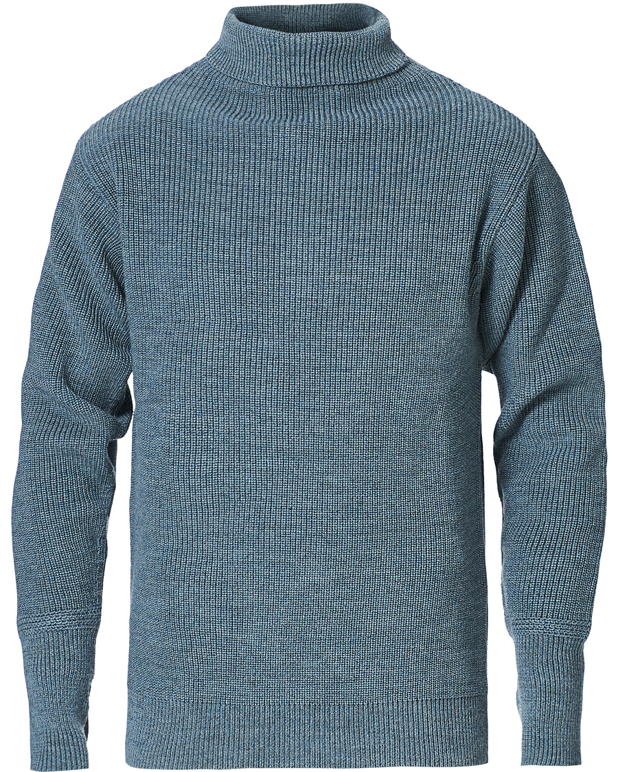 Men | Sweaters & Knitwear | Andersen-Andersen | Sailor Turtleneck Light Indigo