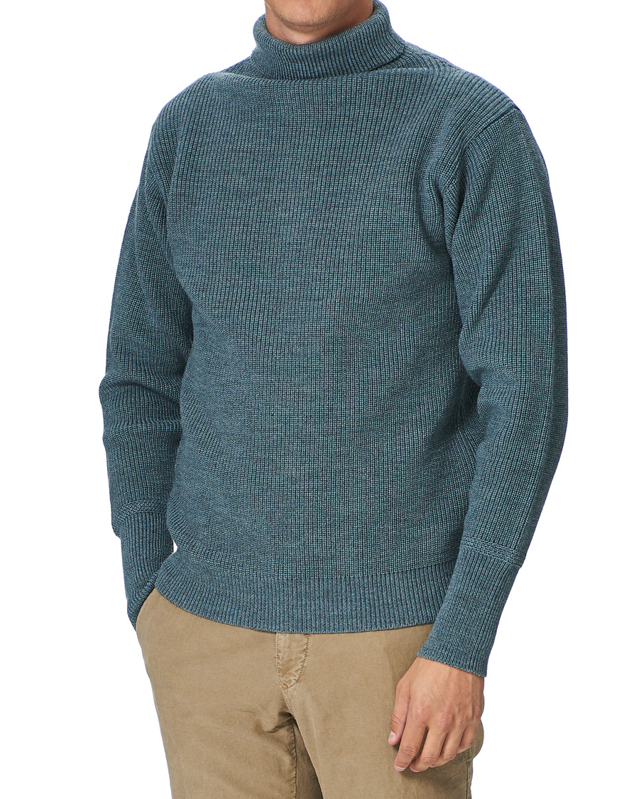 Men | Sweaters & Knitwear | Andersen-Andersen | Sailor Turtleneck Light Indigo