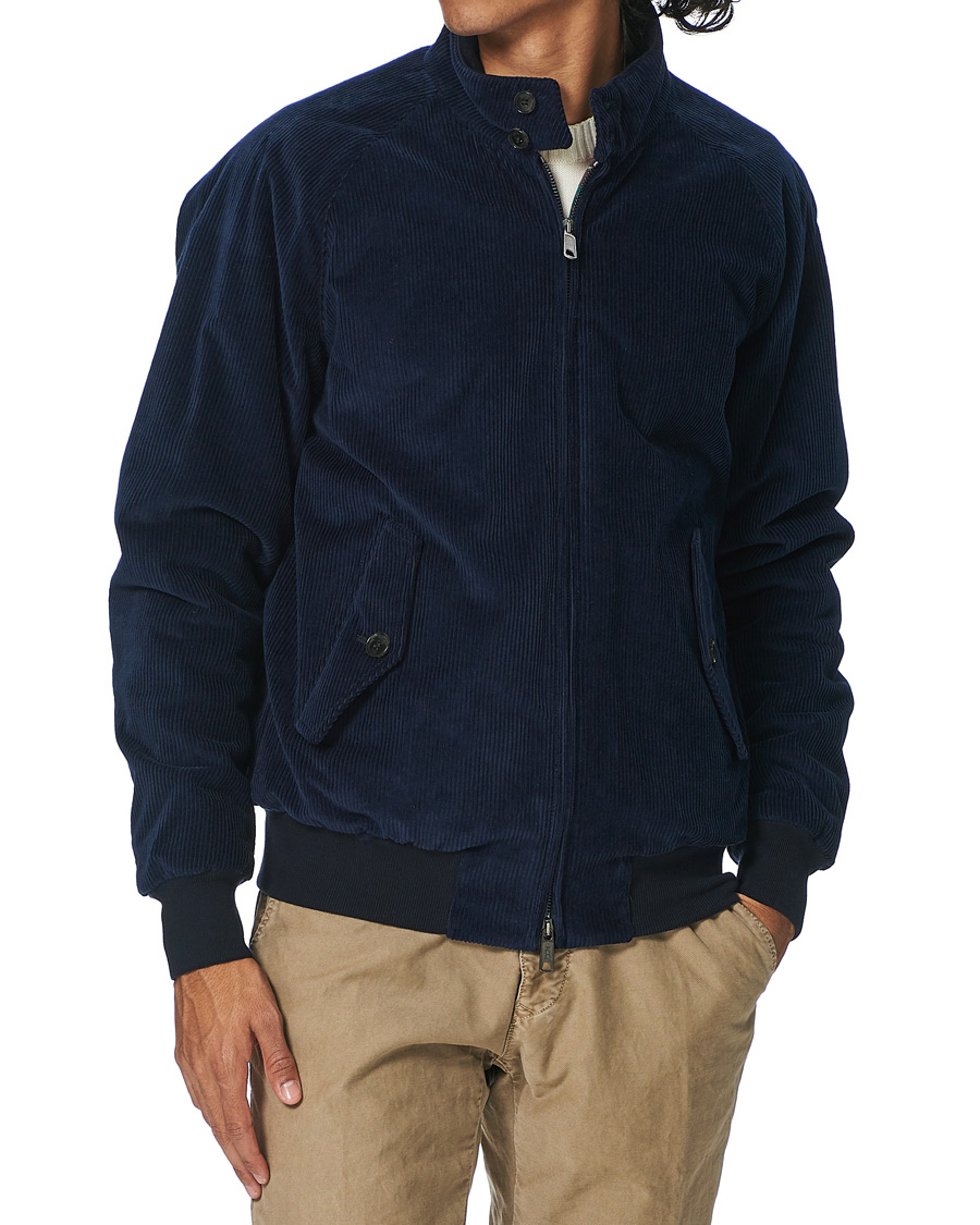 Men | Coats & Jackets | Baracuta | G9 Padded Corduroy Harrington Jacket Navy