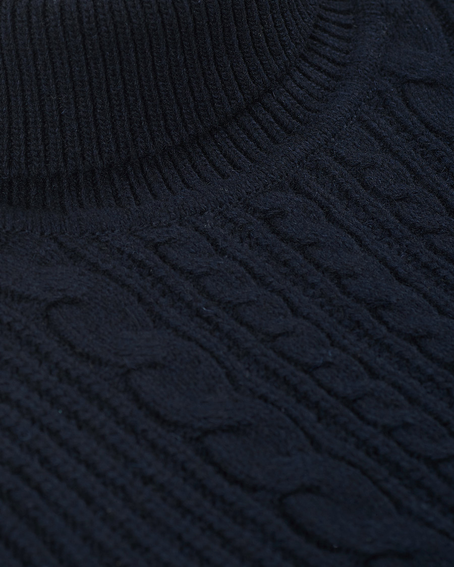 Men | Sweaters & Knitwear | Armor-lux | Cable Knit Turtleneck Navy