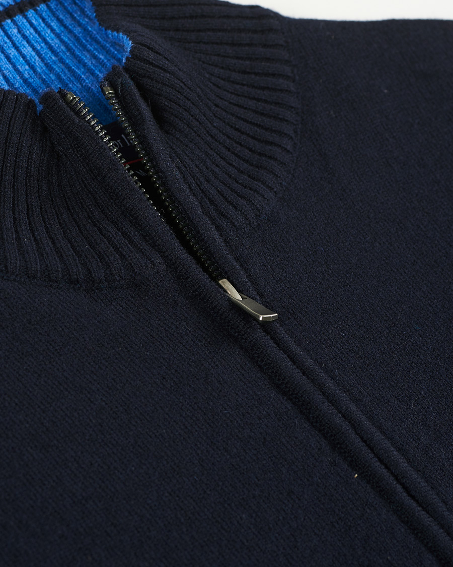 Men | Sweaters & Knitwear | Armor-lux | Wool Zip Cardigan Navy
