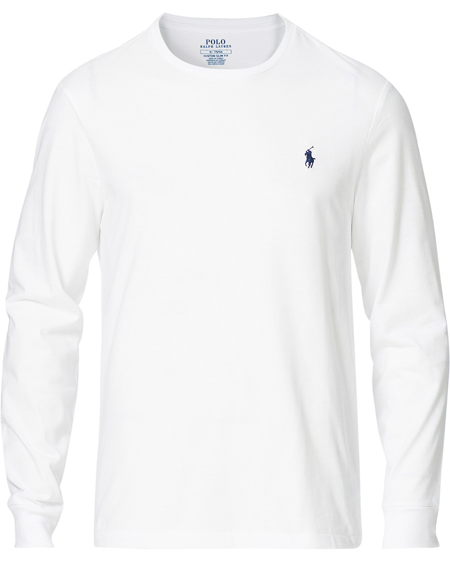 Men | T-Shirts | Polo Ralph Lauren | Custom Slim Fit Long Sleeve Tee White