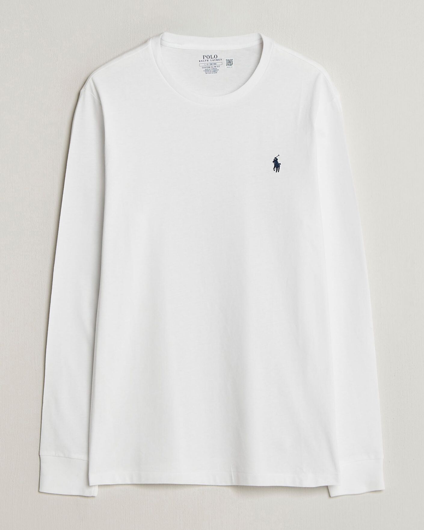 Men | T-Shirts | Polo Ralph Lauren | Custom Slim Fit Long Sleeve Tee White