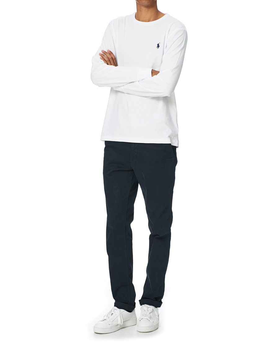 Men | T-Shirts | Polo Ralph Lauren | Custom Slim Fit Long Sleeve Tee White