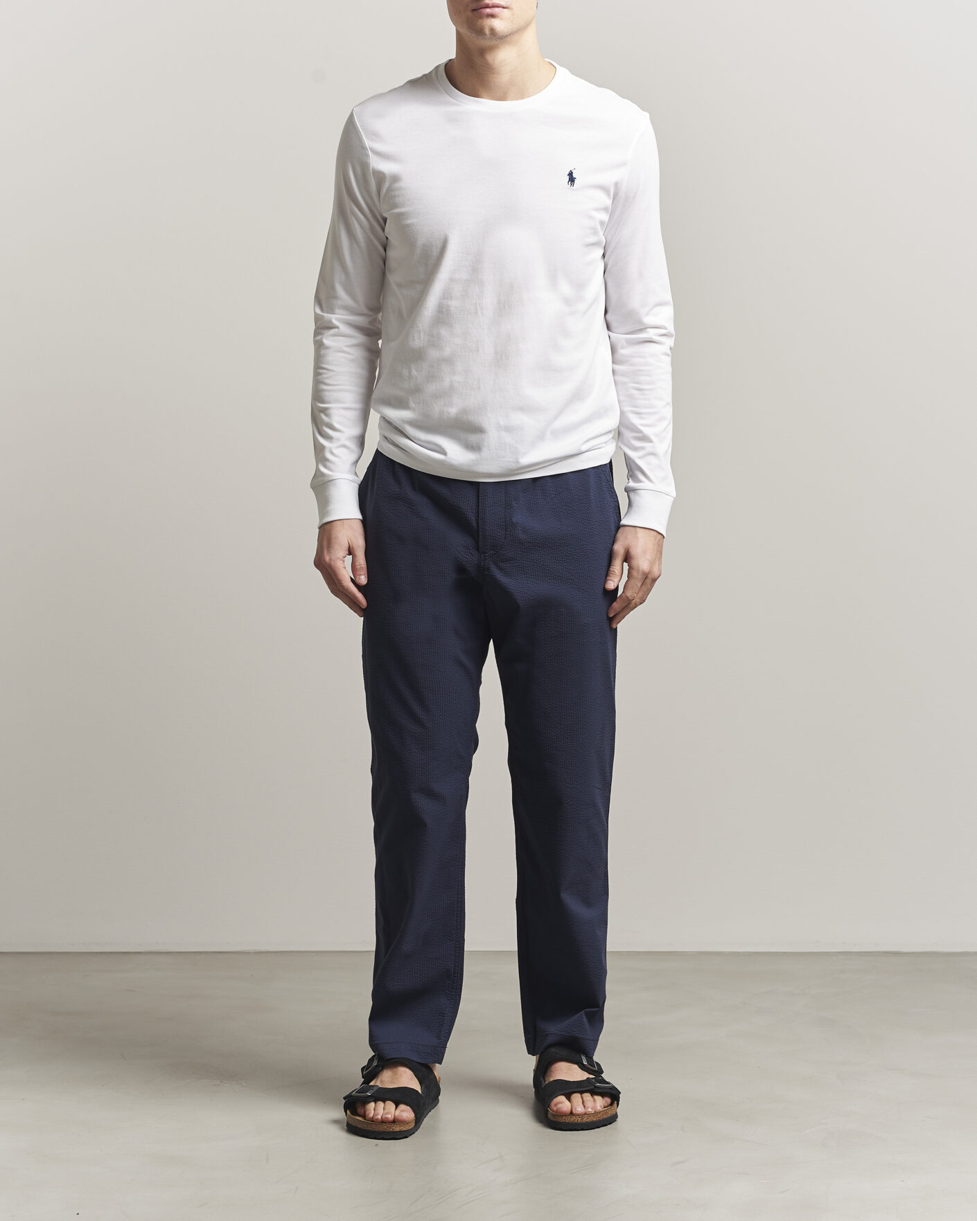 Men | T-Shirts | Polo Ralph Lauren | Custom Slim Fit Long Sleeve Tee White